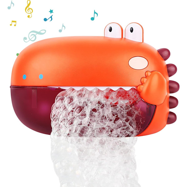 Baby badelegetøj, boblemaskine badelegetøj, børns dinosaur boblemaskine, babybobler med musik, børneboblemaskine (rød)