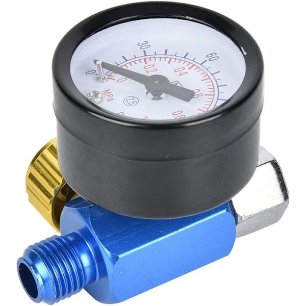 Lufttryksregulator til malersprøjte, luftindgangstryksregulator G1/4 tommer, trykmåler i aluminiumslegering, pneumatisk værktøj