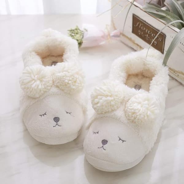 Fox Fleece Tofflor Vinter Ull Päls Plysch Inomhus/Utomhus Tofflor