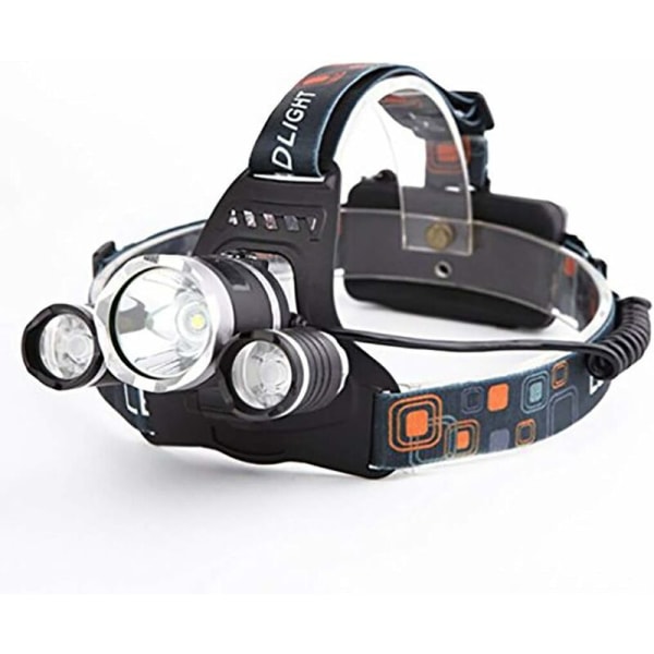 Uppladdningsbar LED-strålkastare med 4 ljuslägen Idealisk för camping/fiske/cykling/löpning/jakt och andra sporter Hög power 9000 lm