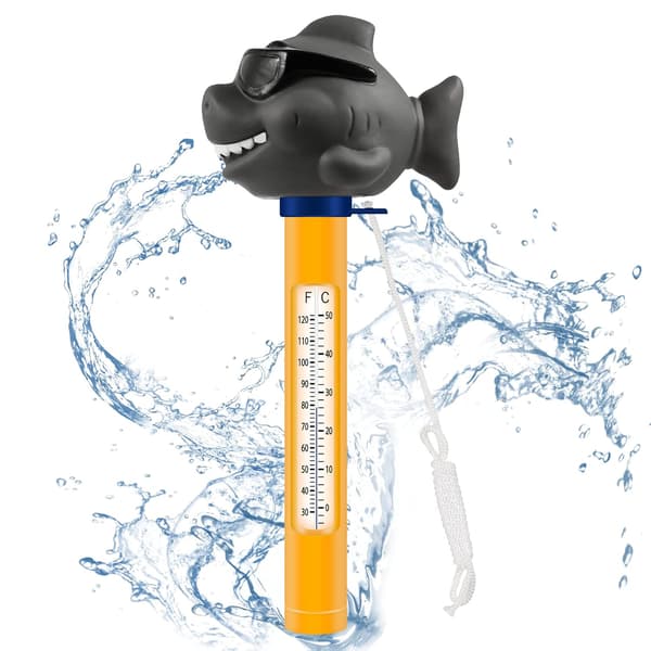 Simtermometer för pool, vattentermometer med snöre, simtermometer, okrossbar, flytande termometer för isbad,