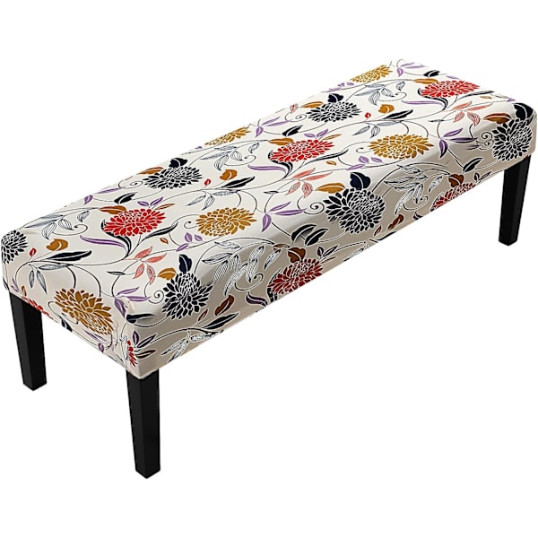 Ruokapöydän penkin suojukset, superelastiset, pestävät penkin suojukset, painetut penkin istuimen suojukset olohuoneeseen, makuuhuoneeseen, keittiöön (beige/musta)