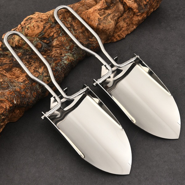 Sammenleggbar spade, 2 stk hageverktøy, rustfritt stål hagespade, hageplantere med 2 bæreposer, sammenleggbar spade