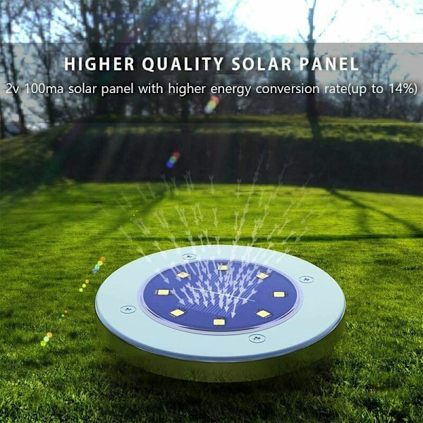 SOLAR LED LED-projektor 8-delars-lampor på sol-clout, vattentäta LED-lampor (8 varmvita)