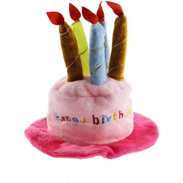 Hundfödelsedag Bandana Hatt Banner Fluga Set, Grattis på födelsedagen Fest Dekorationer för Valp Katt Husdjur Flicka (Rosa 7-delars set) (1-delars set)