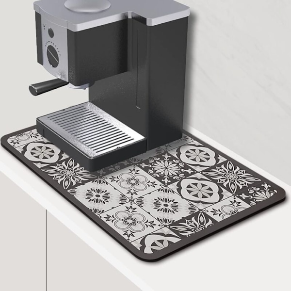 (30 x 40 cm, Tryckt i Grått) Snabbtorkande Absorberande Matta i Nanofiber, Absorberande Matta för Restaurangbänkar