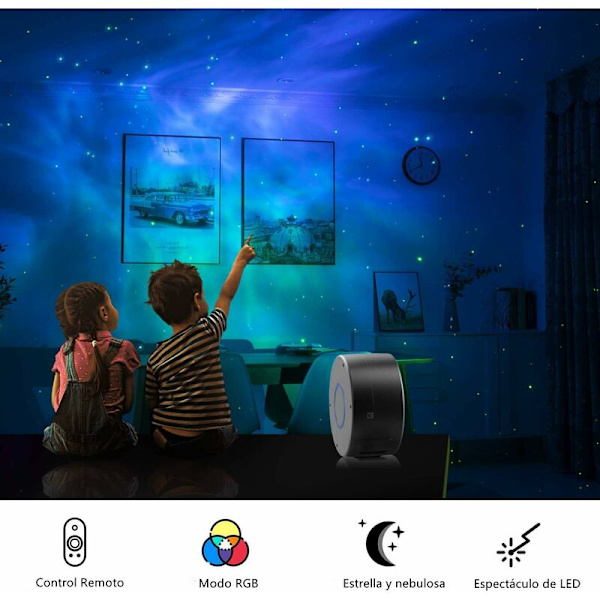 Stjernehimmel Projektor Polar Aurora Lampe Loftslampe Galaxy Roterende Galaxy Nova Lampe Børns Nattelys LED Sky Fjernbetjening Natlampe Barn
