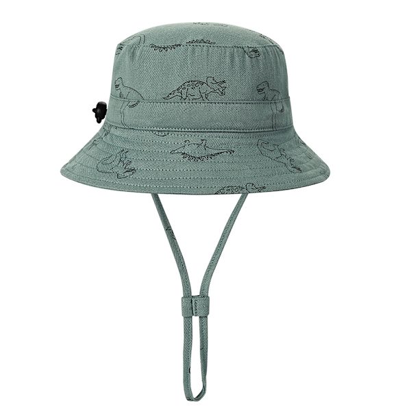 Baby Solhat UPF 50+ Solbeskyttelse Strandhat Dinosaur Bucket Justerbar