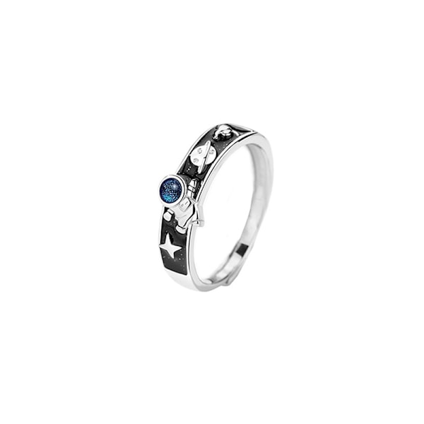 2 Justerbare Parringer, Nyhet Rom Kosmos Astronaut Ring Smykke Gave Vintage Stablebar Alloy Parringsett