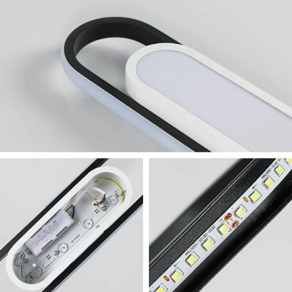Moderne LED-taklampe, 24W 1800LM rektangulær taklampe, kaldt hvitt lys 6000K akryl taklampe for stue, soverom, kjøkken, gang