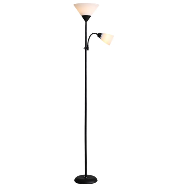Gulvlampe, stående lampe, gulvlampe med justerbar leselampe, energisparende LED-pære, gulvlampe for stue, kontor