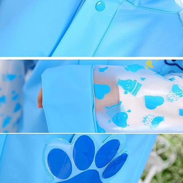 Unisex børne sød blå flodhest regnfrakke (velegnet til højde 120-130