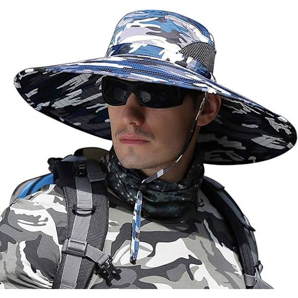 Extra bred solhatt - herr- och damhinkhatt fiske vandring trädgård - gräsarbete safari camping utomhus
