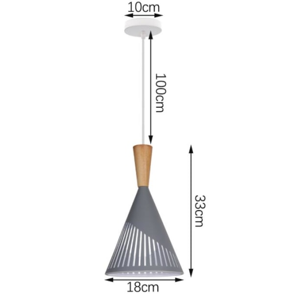 Hengende lampe, lysekrone moderne minimalistisk kreativ personlighet retro jern lysekrone enkelt hode (grå)