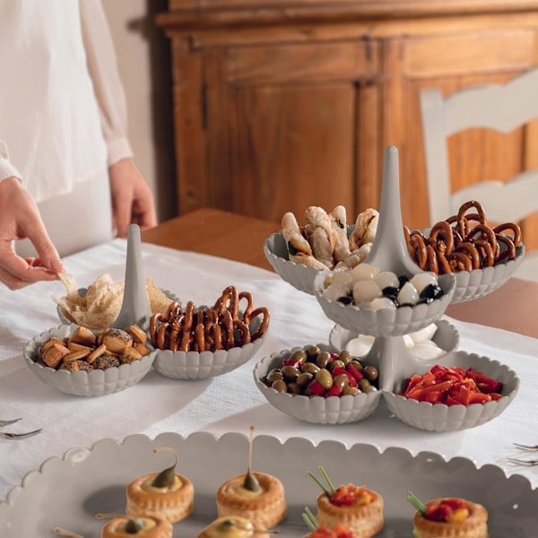 Kreativ fruktfat förvaring flervånings stapelbar fruktfat plast snacks godisfat