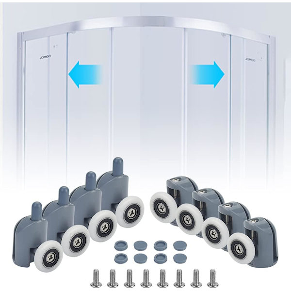 8 liukuvan oven rullaa (23mm)