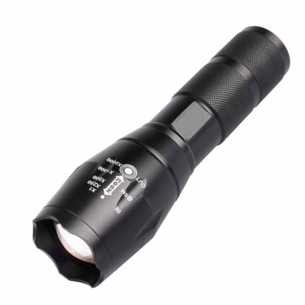 Teleskopisk zoom ficklampa USB ficklampa mini zoom stark ljus ficklampa