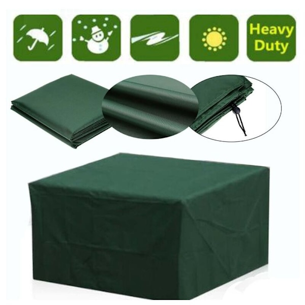 Beskyttelsescover Vandtæt til møbler rektangulære havemøbler 210l x 140l x 70h cm grøn