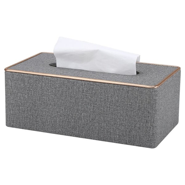 Näsduksboxöverdrag, grå Kleenex rektangulär läder näsduksbox stöd för hemdekoration/kontor/bil 9.84x5.23x3.777