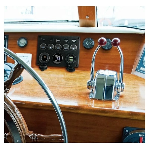5-osainen keinukytkinpaneeli - Vedenpitävä keinukytkin - Kaksois-USB DC 12V/24V - Veneeseen, autoon, kuorma-autoon, perävaunuun, merenkulkuun, SUV-ajoneuvoihin, matkailuautoon