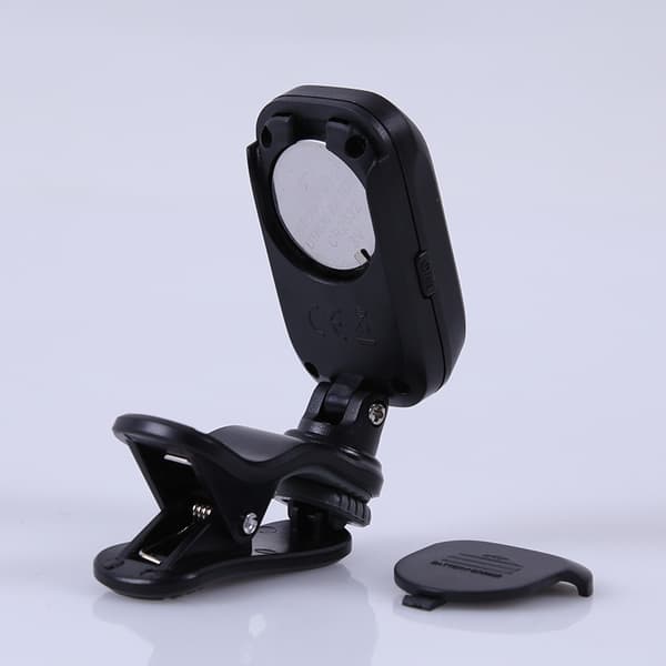 Clip-on professionel guitar tuner, fuld rækkevidde kromatisk guitar tuner (sort model)