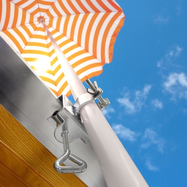 2X Parasollfäste - Parasollfäste för balkongräcke eller bord