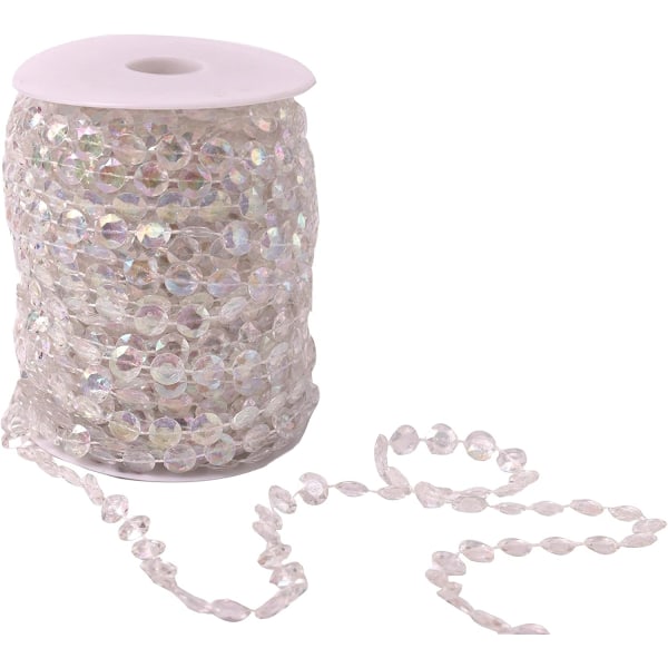 30M Bryllup Hjem Krystal Akryl Girlande Diamant Strand Perle Fest Gardin Jul Fest Dekoration DIY