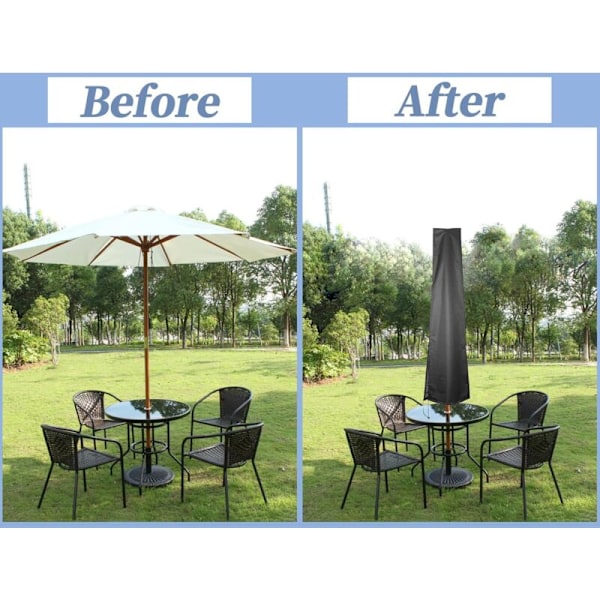 Haveparasolbetræk, terrasseparasolbetræk med lynlås 210d oxford parasolbetræk vandtæt anti-UV 190x50x30cm