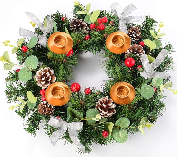 Juledekorasjoner Julelysestaker og julekransbånd Julekrans Julepynt