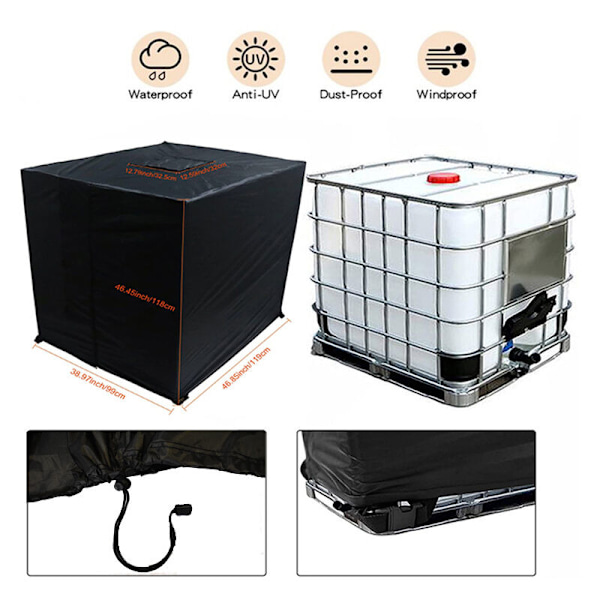 Vattentankskydd, IBC-tankskydd för 600L tank, Vattentankbehållare Skyddande skydd, Dammtätt Anti-UV Anti-Regn