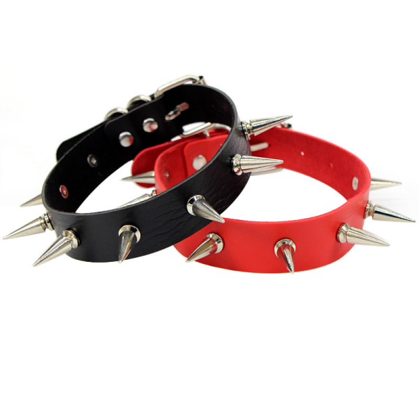 Smycken Choker Halsband, 5 st Legering Äkta Läder Äkta Svart Choker Halsband, Unisex PU Läder Punk Gotisk Nitar Nitar Justerbar Halskedja