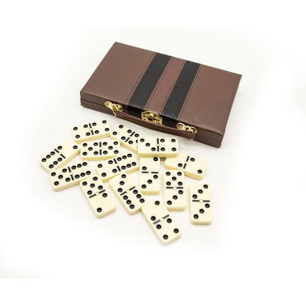 Monipuolinen Domino Double 28 Tokens synteettinen nahkalaatikko, klassinen pöytäpeli lapsille ja aikuisille