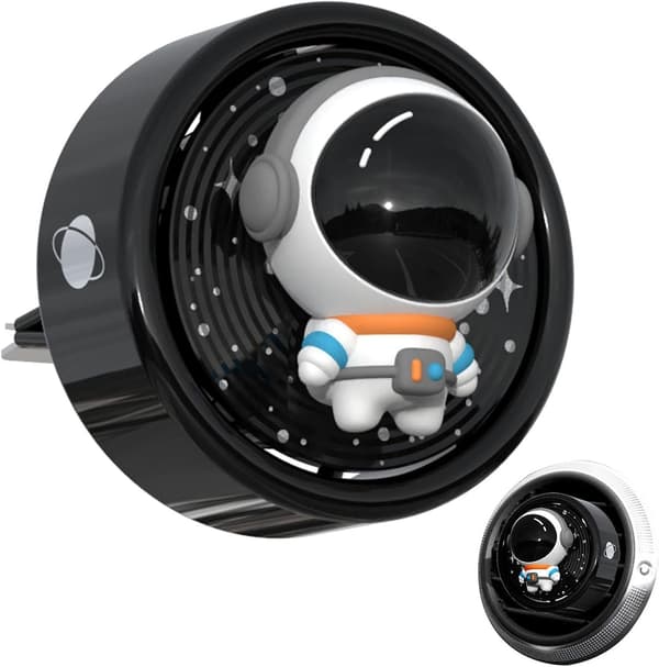 Sød astronaut luftfrisker ventilklemme, kreativ roterende lysende magnetisk aromaterapi diffuser - sød boligindretning