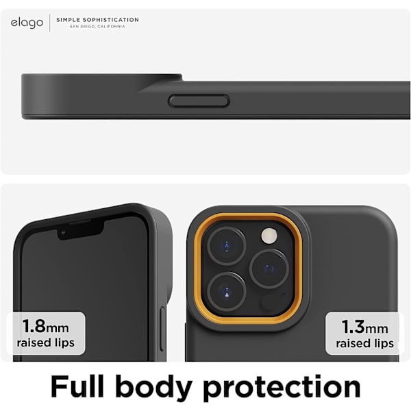 Glide Case Kompatibel med iPhone 13 Pro Max (Mörkgrå/Gul) Fodral, Slim TPU Skyddande Skal, Förbättrat Kameraskydd, Reptålig