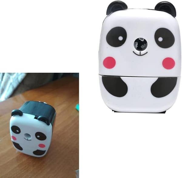 Pandaformad manuell pennvässare, kontorsmaterial, söt roterande skrivbordsvässare