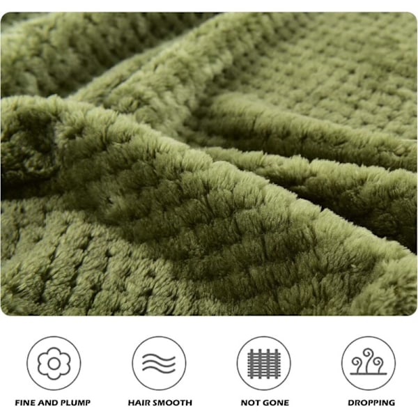 PET SPPTIES Superblødt Korallfleece Tæppe til Hvalpe og Katte (45 x 65 cm, Grøn)