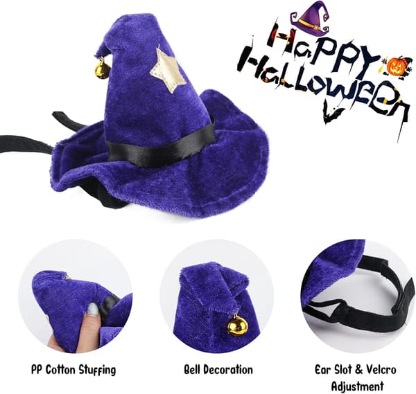 Kjæledyr Jul Halloween Kostyme Hodeplagg Katt Trollmann Hodeplagg Valp Heks Hodeplagg Kostyme Trollmann Valp Hodeplagg