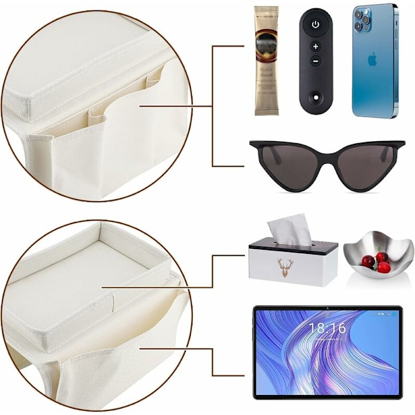 (Beige) Sofa Hengende TV Sove TV Organizer Sofa Oppbevaringsveske med Circube Sofa Sofa Sofa Sofa