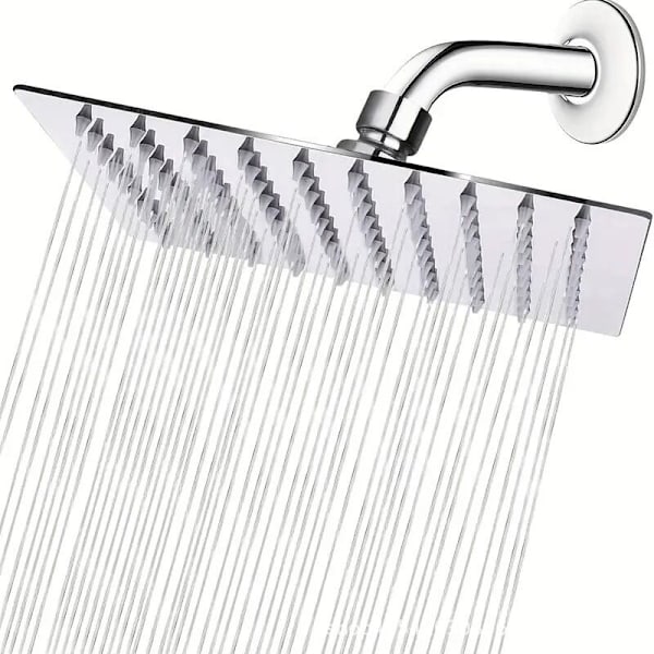 Firkantet dusjhode med demping 25x25cm Finjusterbar regndusjhode
