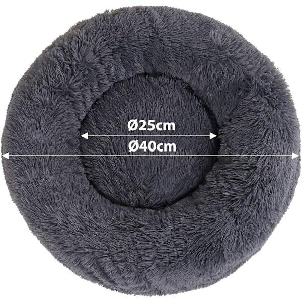Rund hundkorg kattkudde donutkorg Ø 60 cm (L) Mörkgrå