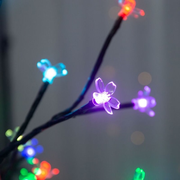 Lysende tre, Sakura blomst LED-lampe, justerbare grener, 48 LED-lys tilpasset dekorasjon av rommet og gaver til bryllupsfestival (farget)