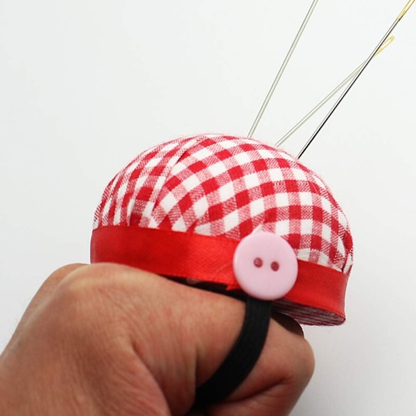 Röd - DIY handledsnål nålkit sykudde pärlplatta kudde DIY verktyg