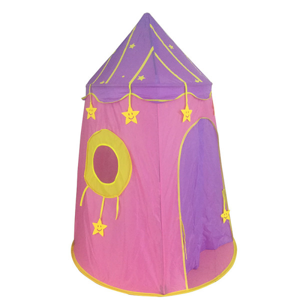 Fairy Bear Girl-tält, bärbart prinsesstält för barn med bärväska, lämplig för inomhus och utomhus, rosa och lila Play Castle House barntält (rosa)