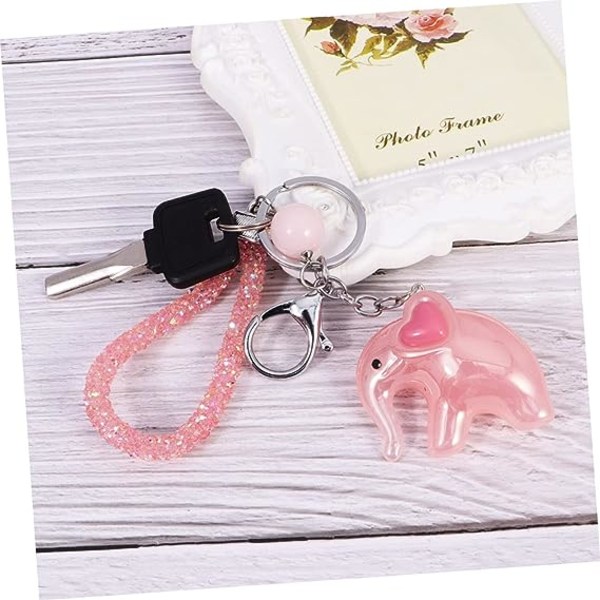 Pink keychain - cute elephant keychain - acrylic pendant - Valentine's Day animal mini creative key ring - new cartoon