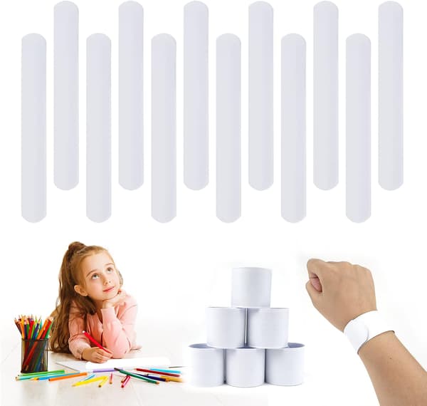 12 Blanke Armbånd til DIY Børneidentifikation, Slap Bands Personaliserede til at Returnere Fortabt Barn