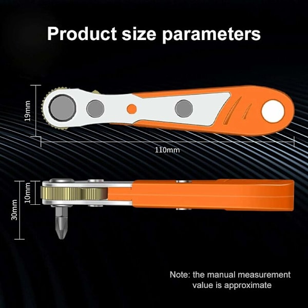 Ristipää pH 2 x 110 mm, mini 1/4\" räikkäavaimet ja ristipääruuvimeisseli 1/4 tuuman harjoituksella, jossa on korkea vääntömomentti, mini epätavallinen käännettävä pullo