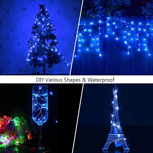 Gardiner med lampor 300 LED-lampor Stränglampor Gardiner 3mx3m Vattentät Inomhus Utomhus Belysning Dekoration för Fönster Bröllop Födelsedag Hem Blå
