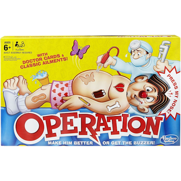 Klassisk Operationsspil, Elektronisk Brætspil med Kort, Indendørs Spil til Børn fra 6 år og opefter
