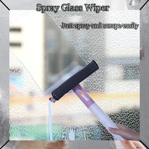 Fönster- och Duschsqueegee med Sprayflaska, 2-pack, Fönsterrengöringsborste för Bil, Kök, Badrum, Blå