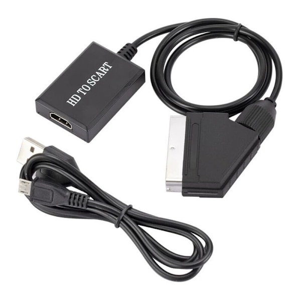 HDMI til SCART Konverter HD 1080p Audio Video Adapter for HDMI til SCART Sky Box